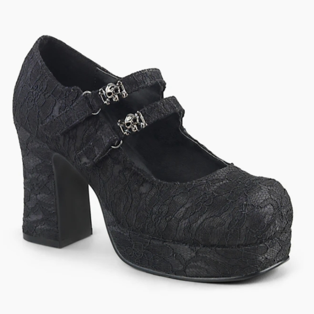 Delmonia Elegant Black Lace Platform Shoes NWOT Size 11 Runs Small.